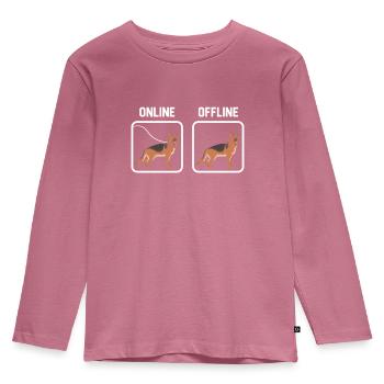 German Shepherd - Kids' Premium Longsleeve Shirt - mauve - Front - AI Model Kid Female (0cm)