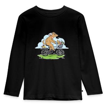 Cadeau de vélo de vélo de vélo de chien de vélo de montagne - T-shirt manches longues Premium Enfant - noir - Devant - AI Model Kid Male (0cm)