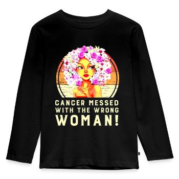 Woman defeats cancer disease - Kids' Premium Longsleeve Shirt - black - Front - AI Model Kid Male (0cm)