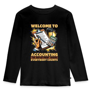 Comptabilité Bienvenue à la comptabilité Le comptable - T-shirt manches longues Premium Enfant - noir - Devant - AI Model Kid Male (0cm)