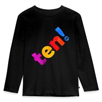 DIX 10 ANS 10E ANNIVERSAIRE - T-shirt manches longues Premium Enfant - noir - Devant - AI Model Kid Male (0cm)