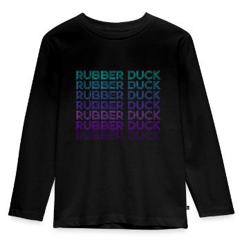 Gummi-Ente Retro - Kinder Premium Bio Langarmshirt - Schwarz - Vorne - AI Model Kid Male (0cm)