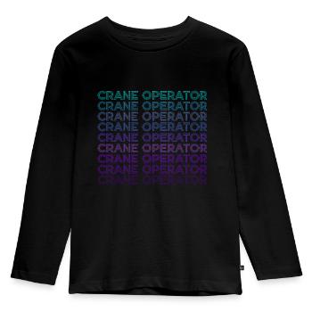 Crane operator Retro - Kids' Premium Longsleeve Shirt - black - Front - AI Model Kid Male (0cm)