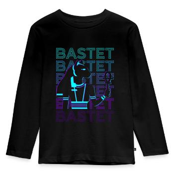Bastet Déesse égyptienne Chat égyptien Ancient Aeg - T-shirt manches longues Premium Enfant - noir - Devant - AI Model Kid Male (0cm)