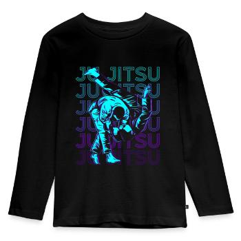 Ju Jitsu Jiu Jitsu Jujutsu Retro - Kids' Premium Longsleeve Shirt - black - Front - AI Model Kid Male (0cm)