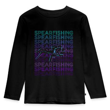 Spearfishing Spearfisher Retro - Kids' Premium Longsleeve Shirt - black - Front - AI Model Kid Male (0cm)