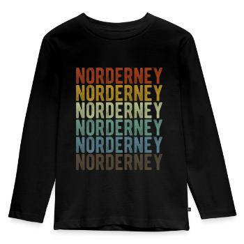 Norderney City Rétro Vintage - T-shirt manches longues Premium Enfant - noir - Devant - AI Model Kid Male (0cm)