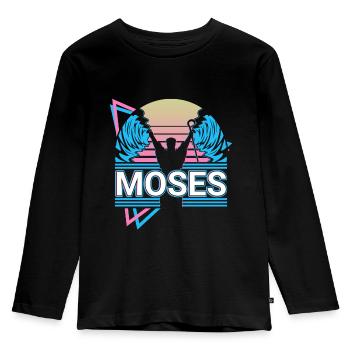 Moïse Prophète Juif Christianisme R - T-shirt manches longues Premium Enfant - noir - Devant - AI Model Kid Male (0cm)
