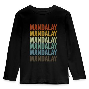 Mandalay Myanmar Retro Vintage - Kids' Premium Longsleeve Shirt - black - Front - AI Model Kid Male (0cm)