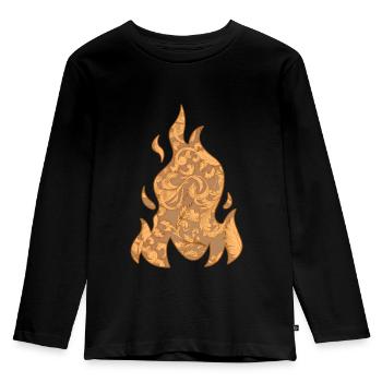 Baroque Esthétique Flamme Feu Soft Grunge - T-shirt manches longues Premium Enfant - noir - Devant - AI Model Kid Male (0cm)