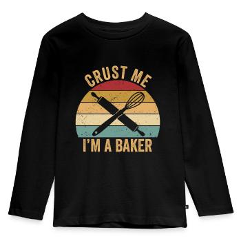 Funny bread baker - Kids' Premium Longsleeve Shirt - black - Front - AI Model Kid Male (0cm)