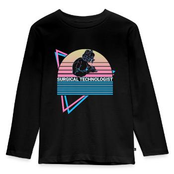Technologue en chirurgie Rétro - T-shirt manches longues Premium Enfant - noir - Devant - AI Model Kid Male (0cm)