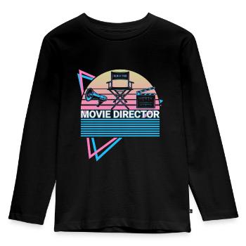 Réalisateur Réalisateur Rétro - T-shirt manches longues Premium Enfant - noir - Devant - AI Model Kid Male (0cm)
