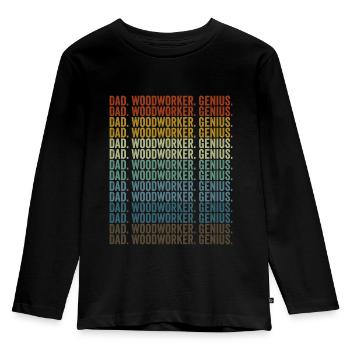 Dad. Woodworkers. Ingenious. Woodworker father - Kids' Premium Longsleeve Shirt - black - Front - AI Model Kid Male (0cm)
