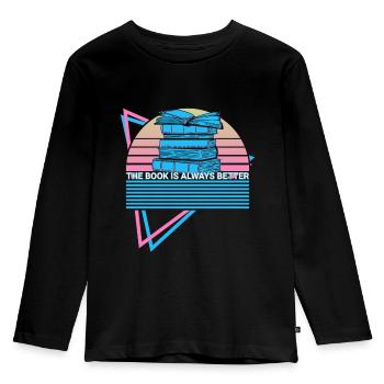 Funny book reader - Kids' Premium Longsleeve Shirt - black - Front - AI Model Kid Male (0cm)