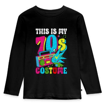 Hippie Retro Vaporwave - Kids' Premium Longsleeve Shirt - black - Front - AI Model Kid Male (0cm)