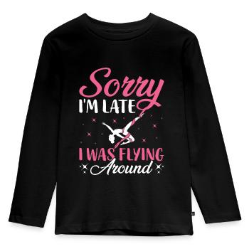 Aerial Silk Aerialist - Kinder Premium Bio Langarmshirt - Schwarz - Vorne - AI Model Kid Male (0cm)