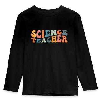 Groovy Science Enseignant Scientifique Enseignement - T-shirt manches longues Premium Enfant - noir - Devant - AI Model Kid Male (0cm)