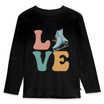 Figure Skating Ice Skating Ice Skater - Kids' Premium Longsleeve Shirt - black - Front - AI Model Kid Male (0cm)