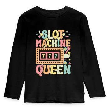 Groovy Casino Liebhaber Glücksspiel - Kinder Premium Bio Langarmshirt - Schwarz - Vorne - AI Model Kid Male (0cm)
