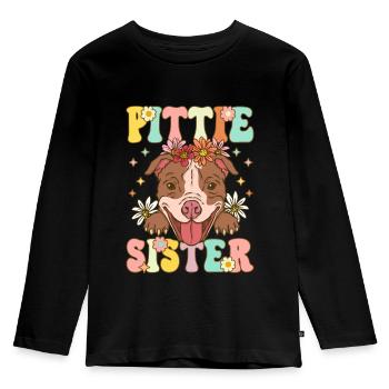 Pitbull Sister Pitbull Sister Amoureux des chiens - T-shirt manches longues Premium Enfant - noir - Devant - AI Model Kid Male (0cm)