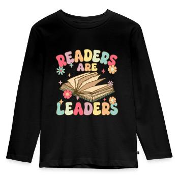 Groovy Book Reader - Kids' Premium Longsleeve Shirt - black - Front - AI Model Kid Male (0cm)