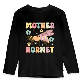 Mutter Hornisse Groovy Imker Mutter Bienenzucht Bi - Kinder Premium Bio Langarmshirt - Schwarz - Vorne - AI Model Kid Male (0cm)