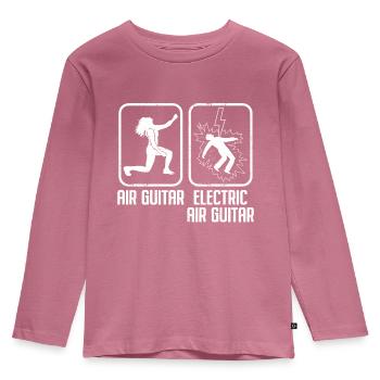 Air Guitar Electric Air Guitar Funny Air Guitar - Kids' Premium Longsleeve Shirt - mauve - Front - AI Model Kid Female (0cm)
