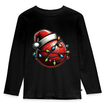 Dodgeball Team Santa Hat Xmas - Kids' Premium Longsleeve Shirt - black - Front - AI Model Kid Male (0cm)