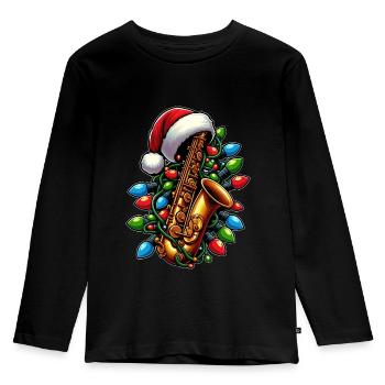 Saxophonist Saxophonist Saxist Sax - Kids' Premium Longsleeve Shirt - black - Front - AI Model Kid Male (0cm)