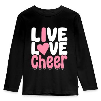 Lustiges Cheerleading Cheerleader Cheer Squad Live - Kinder Premium Bio Langarmshirt - Schwarz - Vorne - AI Model Kid Male (0cm)
