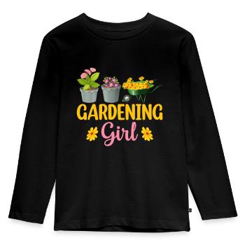 Jardinière jardinière amoureuse des plantes - T-shirt manches longues Premium Enfant - noir - Devant - AI Model Kid Male (0cm)