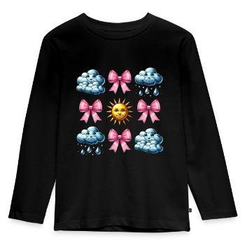 Coquette Arc Météorologie Soleil Nuages - T-shirt manches longues Premium Enfant - noir - Devant - AI Model Kid Male (0cm)