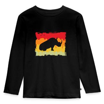 Rhino Rétro - T-shirt manches longues Premium Enfant - noir - Devant - AI Model Kid Male (0cm)