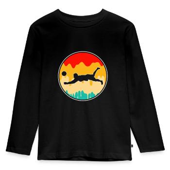 Volleyball Retro - Kinder Premium Bio Langarmshirt - Schwarz - Vorne - AI Model Kid Male (0cm)