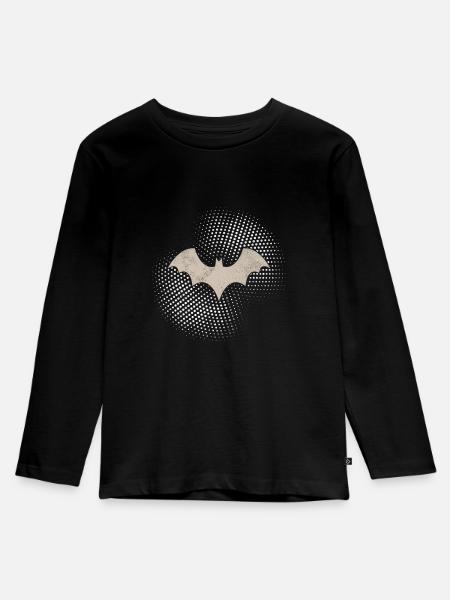 Fledermaus - Kinder Premium Bio Langarmshirt - Schwarz