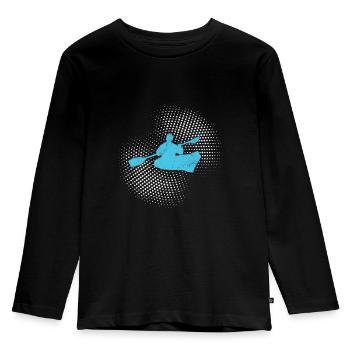 Kanu fahren - Kinder Premium Bio Langarmshirt - Schwarz - Vorne - AI Model Kid Male (0cm)