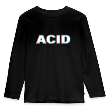 Techno Acid - Kids' Premium Longsleeve Shirt - black - Front - AI Model Kid Male (0cm)