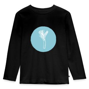 Lauch - Kinder Premium Bio Langarmshirt - Schwarz - Vorne - AI Model Kid Male (0cm)