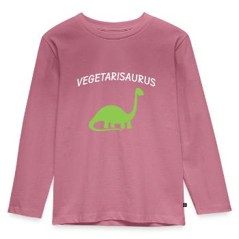 Dinosaures végétariens - T-shirt manches longues Premium Enfant - mauve - Devant - AI Model Kid Female (0cm)