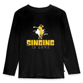 Singen - Kinder Premium Bio Langarmshirt - Schwarz - Vorne - AI Model Kid Male (0cm)