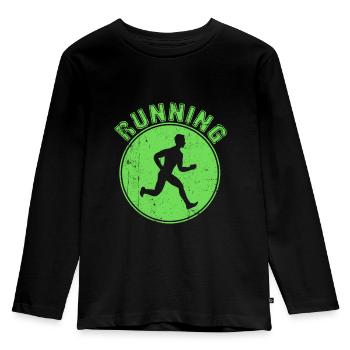 Faire du jogging - T-shirt manches longues Premium Enfant - noir - Devant - AI Model Kid Male (0cm)