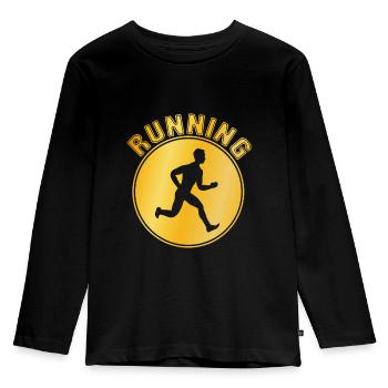 Faire du jogging - T-shirt manches longues Premium Enfant - noir - Devant - AI Model Kid Male (0cm)