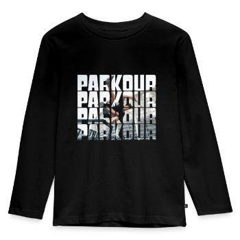 parkour - Kinder Premium Bio Langarmshirt - Schwarz - Vorne - AI Model Kid Male (0cm)