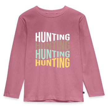Hunt - Kids' Premium Longsleeve Shirt - mauve - Front - AI Model Kid Female (0cm)