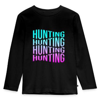 Hunt - Kids' Premium Longsleeve Shirt - black - Front - AI Model Kid Male (0cm)