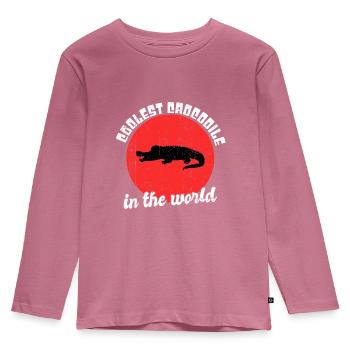 Cooles Krokodil Spruch - Kinder Premium Bio Langarmshirt - Mauve - Vorne - AI Model Kid Female (0cm)