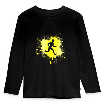 Faire du jogging - T-shirt manches longues Premium Enfant - noir - Devant - AI Model Kid Male (0cm)