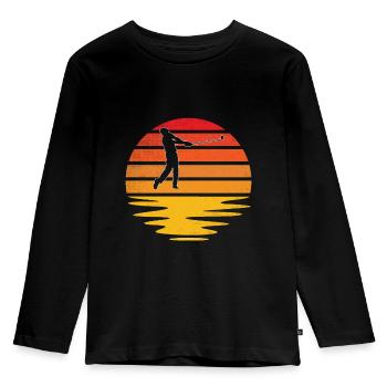 Golf Retro - Kinder Premium Bio Langarmshirt - Schwarz - Vorne - AI Model Kid Male (0cm)