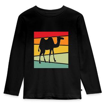 Camel Rétro - T-shirt manches longues Premium Enfant - noir - Devant - AI Model Kid Male (0cm)